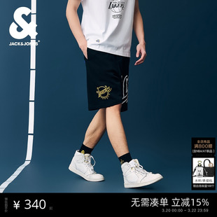 杰克琼斯男装士生春季NBA联名湖人队篮球休闲运动印花短裤五分裤