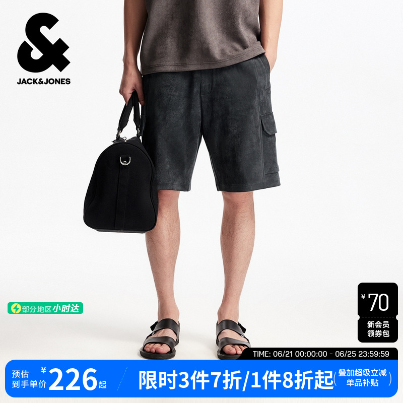 杰克琼斯男装夏季新款潮高街百搭时尚工装贴袋宽松休闲短裤子