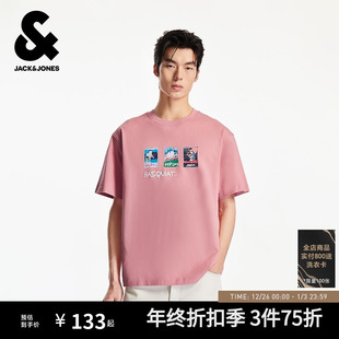 纯棉立体刺绣日常休闲宽松短袖 杰克琼斯BSQ联名款 新款 秋季 T恤 男装