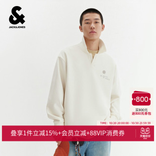 【星座系列】杰克琼斯秋男装卫衣新款肌理感刺绣海鸥领226333024