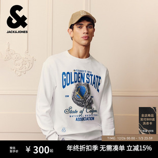 上衣 舒适纯棉廓形休闲圆领长袖 杰克琼斯NBA联名男装 卫衣秋冬新款