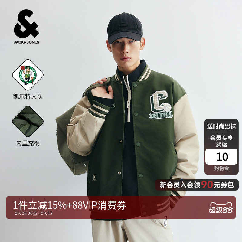 杰克琼斯NBA复古棒球棉服男