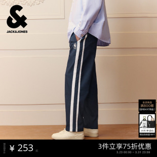男款 杰克琼斯NBA联名男装 子春季 抽绳撞色织带宽松休闲长裤 休闲裤
