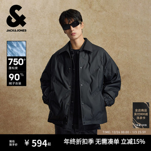 杰克琼斯冬保暖羽绒服宽松夹克外套男装 无缝压胶轻薄羽绒服