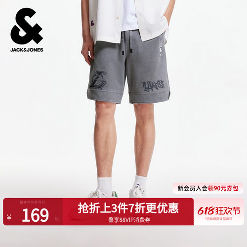 宽松版型，松紧弹力抽绳腰头，两侧插袋