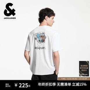 T恤BSQ联名舒适纯棉宽松精致刺绣短袖 新款 上衣 秋季 杰克琼斯男装