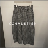 欧洲站女装 高腰显瘦气质洋气宽松格子百搭休闲长裤 2025年冬季 时尚