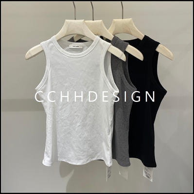 【询价私客服】夏季新款简约纯色圆领背心女百搭打底无袖上衣