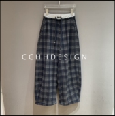 高腰百搭气质格子显瘦直筒休闲裤 欧洲站女装 韩版 时尚 2025冬季 新款