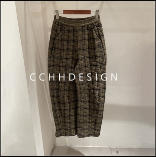 洋气宽松休闲百搭小众保暖时尚 询价问客服 秒杀 格子阔腿裤 特价