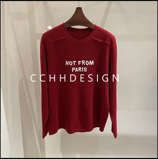 洋气宽松百搭休闲圆领长袖 时尚 简约纯色T恤 2025年冬季 欧洲站女装