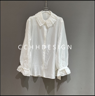 减龄显瘦高级感休闲衬衫 欧洲站女装 纯色气质翻领时尚 新款 2025冬季