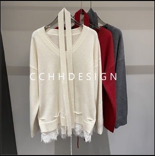 气质时尚 新款 洋气宽松小众休闲山羊绒针织毛衣 2025冬季 欧洲站女装