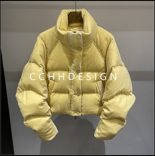 欧洲站女装2025冬季新款设计感百搭立领撞色洋气时尚小香风短外套