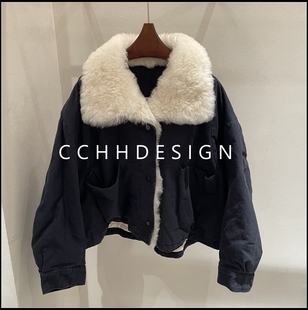 2025冬季 休闲小众长袖 新款 时尚 翻领外套 宽松显瘦百搭款 欧洲站女装