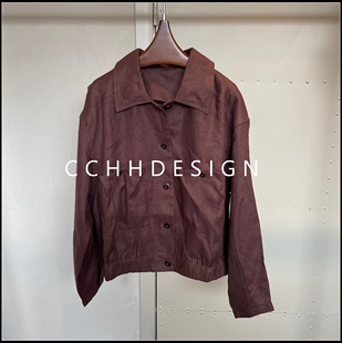 欧洲站女装2026春季新款复古翻领短款皮衣外套女纽扣开衫时尚气质