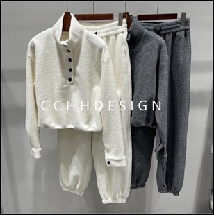 询价问客服 秒杀 时尚 气质百搭立领长袖 套装 卫衣休闲阔腿裤 特价