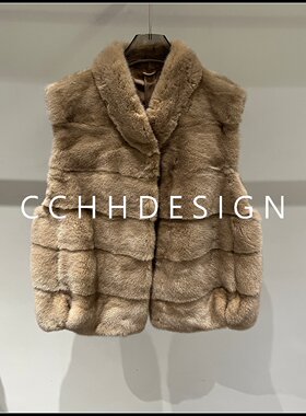 欧洲站女装2026秋冬新款轻奢立领水貂皮草马甲女短款加厚毛毛外套