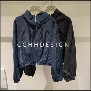 新款 松弛感连帽短外套抽绳宽松小个子防风夹克 2026春季 欧洲站女装