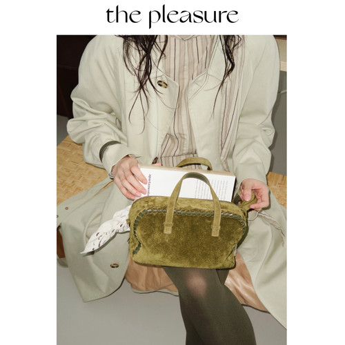 thepleasure牛反绒编织波士顿包