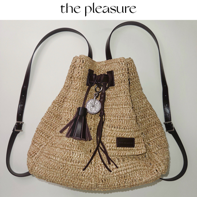 thepleasure草编大容量双肩包