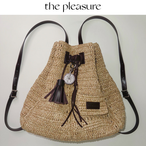 thepleasure草编大容量双肩包
