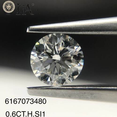 0.6克拉60分天然钻石裸石h si1 gia证书 可来图定制钻戒婚戒 水贝