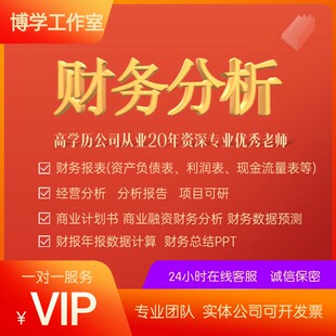 代做财务报表 经营数据分析 财务报表分析 数据整理 财务数据指导