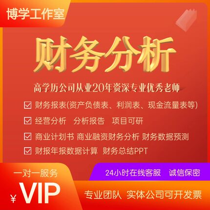 代做财务报表 经营数据分析 财务报表分析 数据整理 财务数据指导