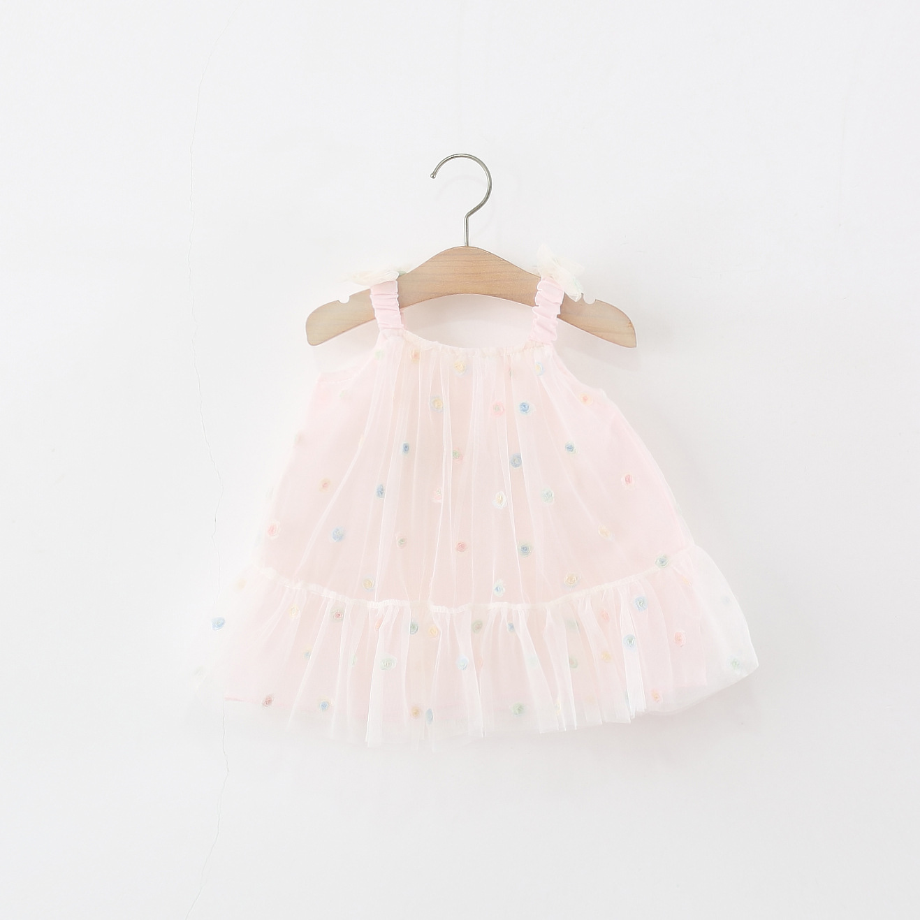 女童连衣裙夏季儿童女宝宝彩色花朵吊带背心公主裙子洋气小童夏装