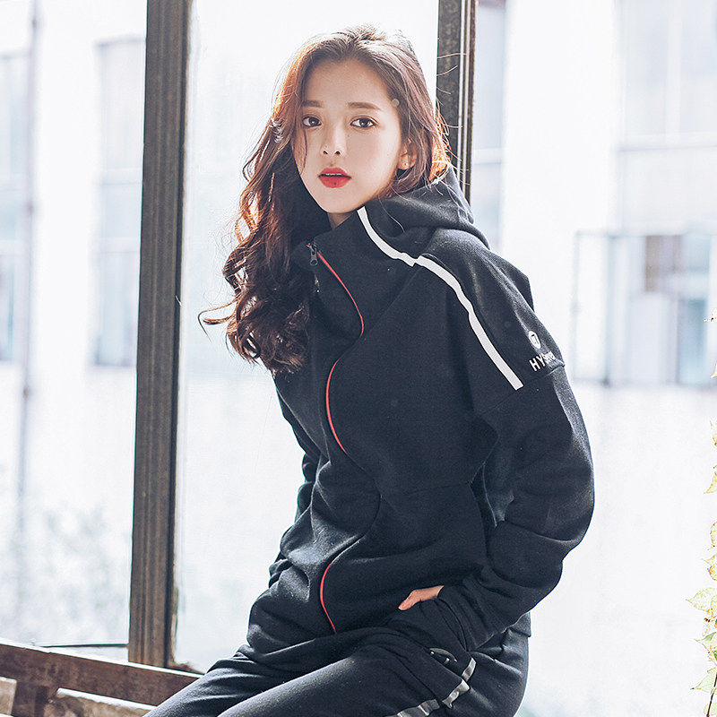 潮人连帽拉链长袖运动夹克宽松外套健身衣跑步休闲指套户外卫衣女|msdalam kategori sukan/pakaian kasual, jaket sukan/kot - dari Buy2taobao.com untuk memberikan perkhidmatan ejen Taobao profesional membeli