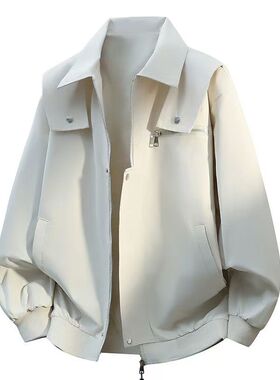 纯色简约痞帅男士潮流机车风百搭设计感春秋季夹克外套