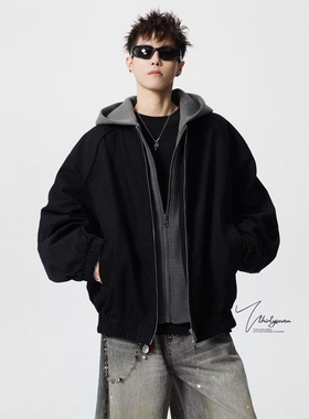 P68网图9977小马丁纯棉夹棉飞行夹克棉服黑色M到2XL