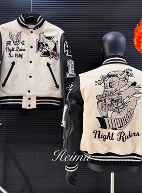 黑木出品东洋骷髅骑士棒球服Cleanfit风格修身立领vibe短款外套男