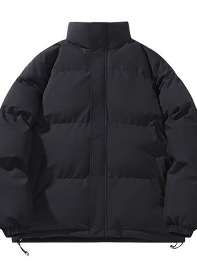 美式高街复古潮流棉服男冬季加厚立领棉衣外套百搭面包服袄子男士