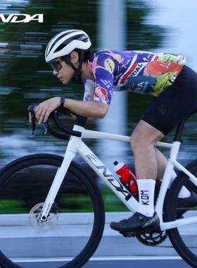 恩达ENDA风暴V5轻铝合金18速破风男款弯把公路车油碟青少年成人女