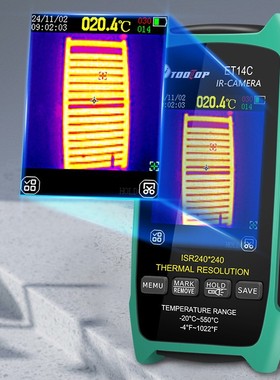 TOOLTOP ET14C 2.8英寸红外热像仪 25Hz热成像漏水检测ISR240x240