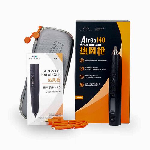 AirGo140热风枪140W加热450度PID精准控温10万转无刷风机降温保护
