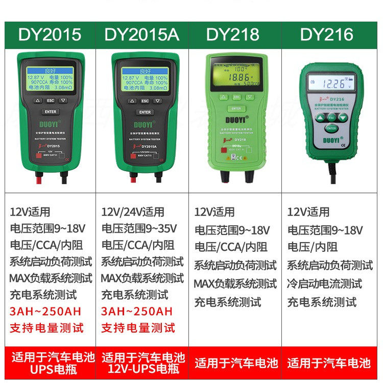 Duoyi多一DY-2015B汽车蓄电池检测仪12V电瓶测试表蓄电池内阻测试