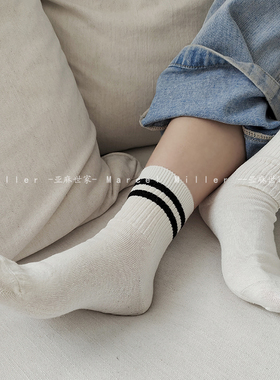 S132 汉麻长纤维中高筒男袜女袜 脚底防滑提花吸湿爽滑透气不臭脚