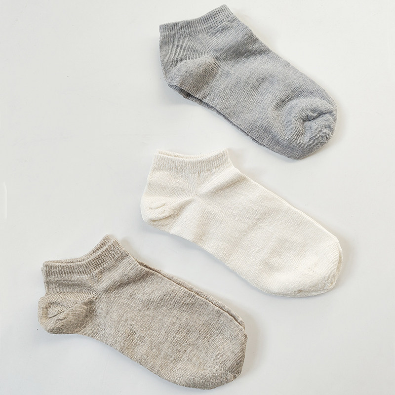 亚麻舒适透气汗脚男女款短袜