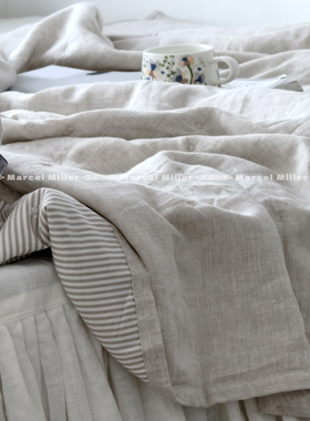 朴素亚麻棉春秋被 夏凉被 棉麻夹被150x210cm 200x230cm双面可用