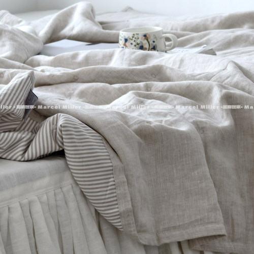 朴素亚麻棉双面可用春秋被