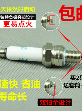 摩托车火花塞铂金火嘴70|100|110|A7|D8|125|150弯梁踏板骑士包邮
