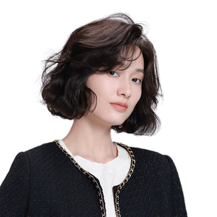 瑞贝卡假发真发全真人发全头套女短卷发羊毛卷款时尚透气蓬松自然