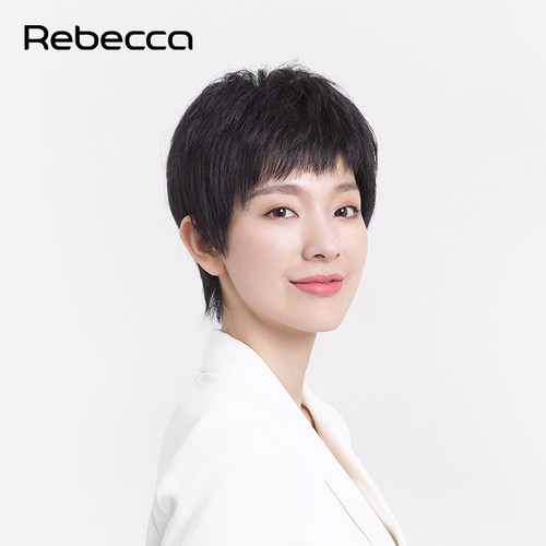 瑞贝卡假发女眉上狗啃刘海短直发