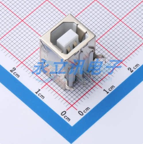 ZX-TYPEB-2-WCM4 USB2.0连接器 Type-B母座 USB插座 弯插/4P 1.5A