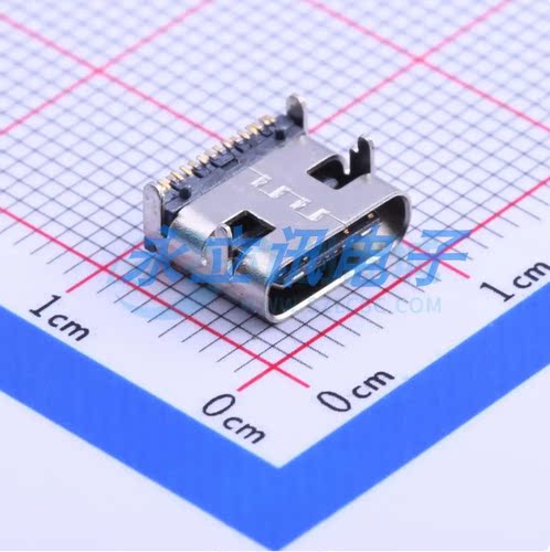MC-311D USB 2.0连接器 Type-C母座 卧贴/16P 前插后贴 带定位柱