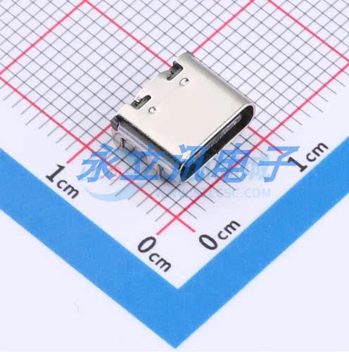 TYPE-611-T3 USB连接器 Type-C 母 卧贴16P 体长(L)7.3mm 3A 5V