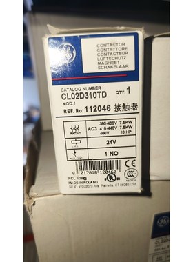 全新GE接触器CL02D310TD 波兰原装进口 24V线圈全新拍前请询价